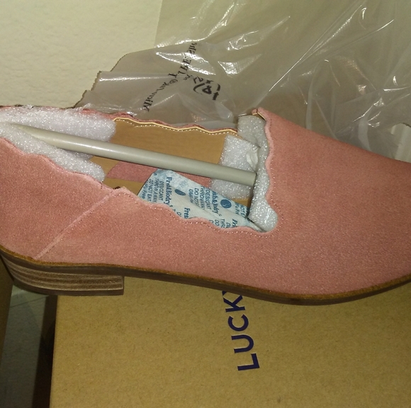 SALE FirmLucky Brand Pink Blush suede loafer Flats - Picture 5 of 5